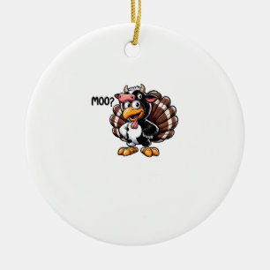 Niedliche Türkei Moo Fake Kuh Kopf Funny Fall Than Keramik Ornament
