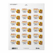 Niedliche Türkei Retro Happy Thankgiving-Adresseti Adressaufkleber (Vorne)