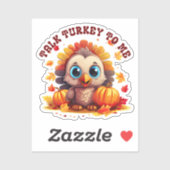 Niedliche Türkei und Herbstblätter Aufkleber (Blatt)