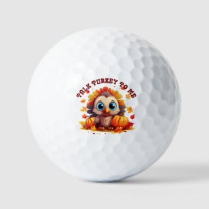 Niedliche Türkei und Herbstblätter Golfball