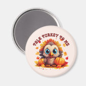 Niedliche Türkei und Herbstblätter Magnet (Vorderseite/Rückseite)