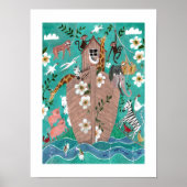 Niedliche türkisblaue Kinder Park der Noah-Kinder Poster (Vorne)