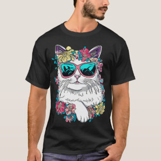Niedliche Türkische Van Katze und wunderschöne Blu T-Shirt