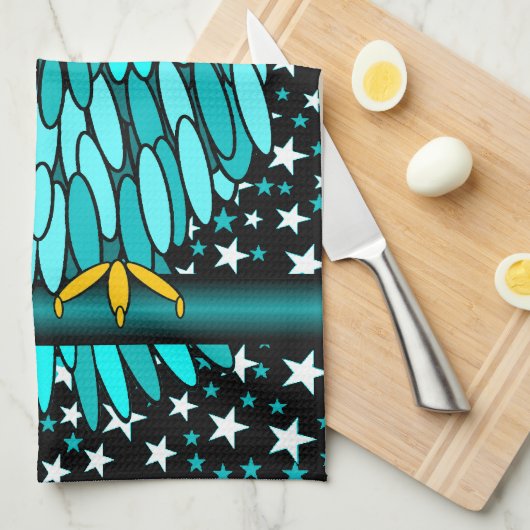 niedliche Türkiseule Handtuch (Viertel Falte)