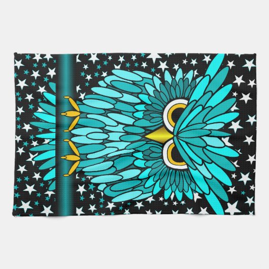 niedliche Türkiseule Handtuch (Horizontal)