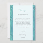Niedliche türkisfarbene Blume Brautparty Vielen Da Einladung (Rückseite)