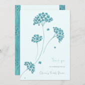 Niedliche türkisfarbene Blume Brautparty Vielen Da Einladung (Vorne/Hinten)