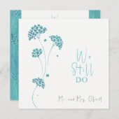 Niedliche türkisfarbene Blume Erneuerbare 25 Jahre Einladung (Vorne/Hinten)