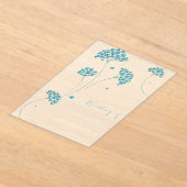 Niedliche türkisfarbene Blume Hochzeit Acryleinladungen (Ablage )