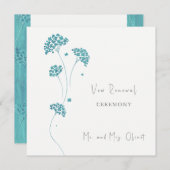 Niedliche türkisfarbene Blume Neue Einladung (Vorne/Hinten)