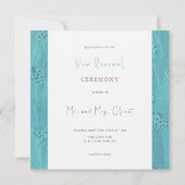 Niedliche türkisfarbene Blume Neue Einladung (Rückseite)