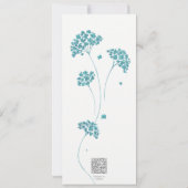 Niedliche türkisfarbene Blume Save the Date Einladung (Rückseite)