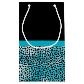 Niedliche türkisfarbene Cheetah Print Frilly Bow u Kleine Geschenktüte (Rückseite)