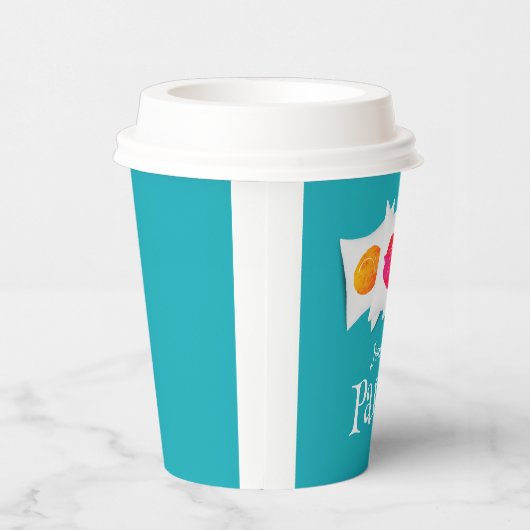 Niedliche türkisfarbene Katzen Schlummerschlaf unt Pappbecher (Rechts)