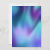 Niedliche türkisfarbene lila Imitate Glitzer Monog Einladung (Rückseite)