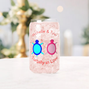 Niedliche Turtle Couple-Individuelle Namen Dosenglas
