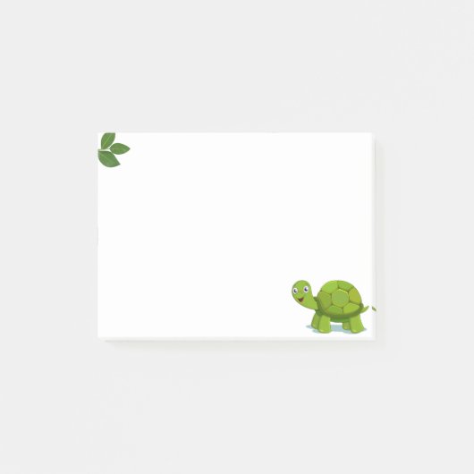 Niedliche Turtle & Laurel Blätter Post-it Klebezettel (Vorderseite)
