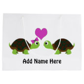 Niedliche Turtle-Liebe Große Geschenktüte (Rückseite)
