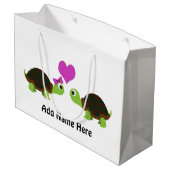 Niedliche Turtle-Liebe Große Geschenktüte (Rückseite Schrägansicht)