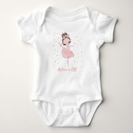 Niedliche Tutu Ballerina Girl Baby Strampler (Vorderseite)