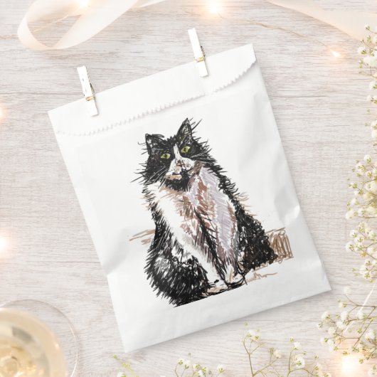 Niedliche Tuxedo Cat Art Haustier Gastgeschenke Geschenktütchen (Ausgeschnitten)