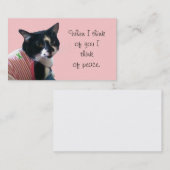 Niedliche Tuxedo Cat Think Business Cards Visitenkarte (Vorne/Hinten)