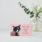 Niedliche Tuxedo Cat Think Business Cards Visitenkarte (Stehend Vorderseite)