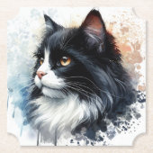 Niedliche Tuxedo Cat Untersetzer (Vorderseite)