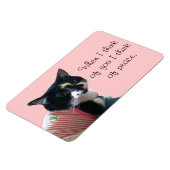 Niedliche Tuxedo-Katze an Friedensmagnete denken Magnet (Linke Seite)