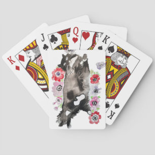 Niedliche Tuxedo-Katze Aquarell Spielkarten Set