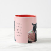 Niedliche Tuxedo Katze Denken Sie an Frieden Custo Tasse (Zentrum)