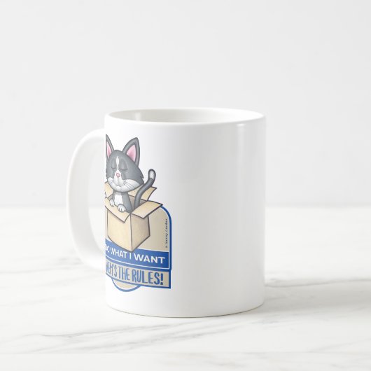 Niedliche Tuxedo Katze Ich tue, was ich Gewollt Kaffeetasse (Vorderseite Links)