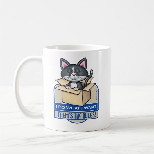 Niedliche Tuxedo Katze Ich tue, was ich Gewollt Kaffeetasse (Links)