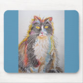 Niedliche Tuxedo Katze Zeichne Computer Mouse Mat  Mousepad (Vorne)
