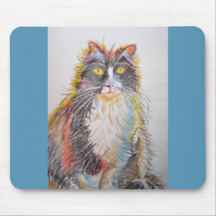 Niedliche Tuxedo Katze Zeichne Computer Mouse Mat  Mousepad
