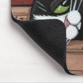 Niedliche Tuxedo-Katzen-Babysitting Kätzchen Mousepad (Ecke)