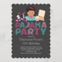 Niedliche Tween-Pyjama-Geburtstags-Party Einladung
