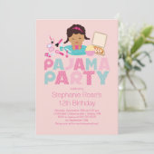 Niedliche Tween-Pyjama-Geburtstags-Party Einladung (Stehend Vorderseite)
