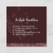 Niedliche Twilight-Leuchten Quadratische Visitenkarte (Rückseite)