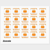 Niedliche Twin Boys Pumpkin Baby Shower Square Sti Quadratischer Aufkleber (Blatt)