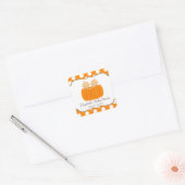 Niedliche Twin Boys Pumpkin Baby Shower Square Sti Quadratischer Aufkleber (Umschlag)