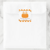 Niedliche Twin Girl Pumpkin Baby Shower Square Sti Quadratischer Aufkleber (Tasche)