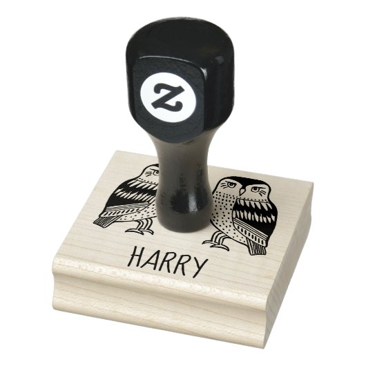 Niedliche TWIN Owins Birds Handgezeichnete ZOLLEN  Gummistempel (Stempel)