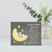 Niedliche Twinkle Twinkle Little Star Baby Dusche Einladung (Stehend Vorderseite)