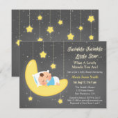 Niedliche Twinkle Twinkle Little Star Baby Dusche Einladung (Vorne/Hinten)
