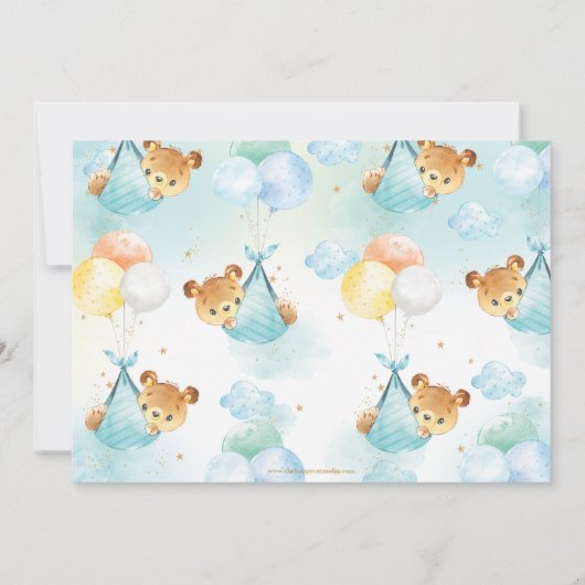 Niedliche Twins Baby Boys Teddy Bears Baby Dusche Dankeskarte (Rückseite)