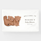 Niedliche Twins Cub Bear Baby Dusche Banner (Horizontal)