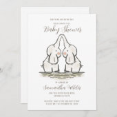 Niedliche Twins Kinderdusche per Mail Elefanten Einladung (Vorne/Hinten)