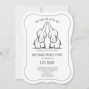 Niedliche Twins Kinderdusche Sprinkper Mail Einladung