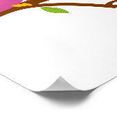 Niedliche Twins Owls auf Branch Girl Boy Birthday  Poster (Ecke)